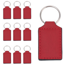 Lot de 10 porte-clés en cuir PU par Sublimation pour les-Rouge
