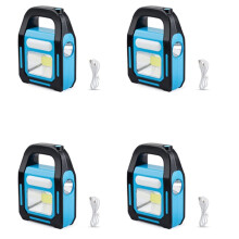 4X 3 in 1 Solar USB Rechargeable COB LED Camping Lantern, Charging for Device, Waterproof Emergency Flashlight LED Light