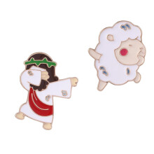 Broche en émail, jésus, messie, broches à boutons amusantes,