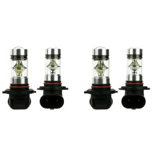 4X 6000K Super Weiß H10 9045 9145 9140 100W 1200LM LED Nebel Scheinwerfer Birne Projektor Fahren DRL