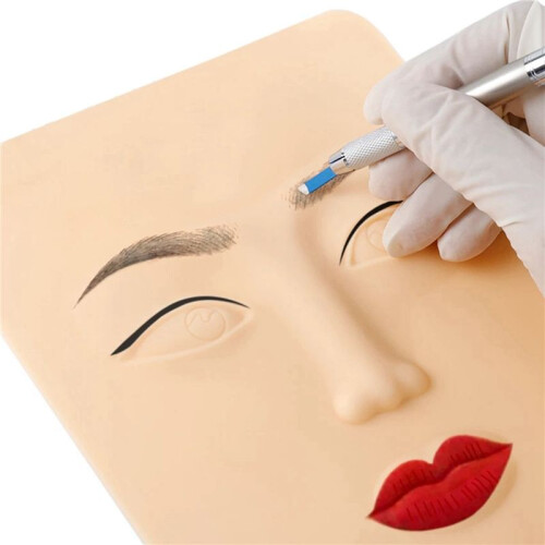 2X Beginner 3D Silicone Permanent Makeup Tattoo Training Practice Fake Skin Blank for Microblading Face 1