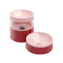 Distributore automatico di cibo per animali domestici con ciotole in ceramica, design minimalista, ideale per più animali, con base antiscivolo e