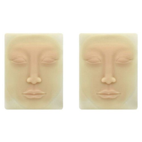 2X Beginner 3D Silicone Permanent Makeup Tattoo Training Practice Fake Skin Blank for Microblading Face