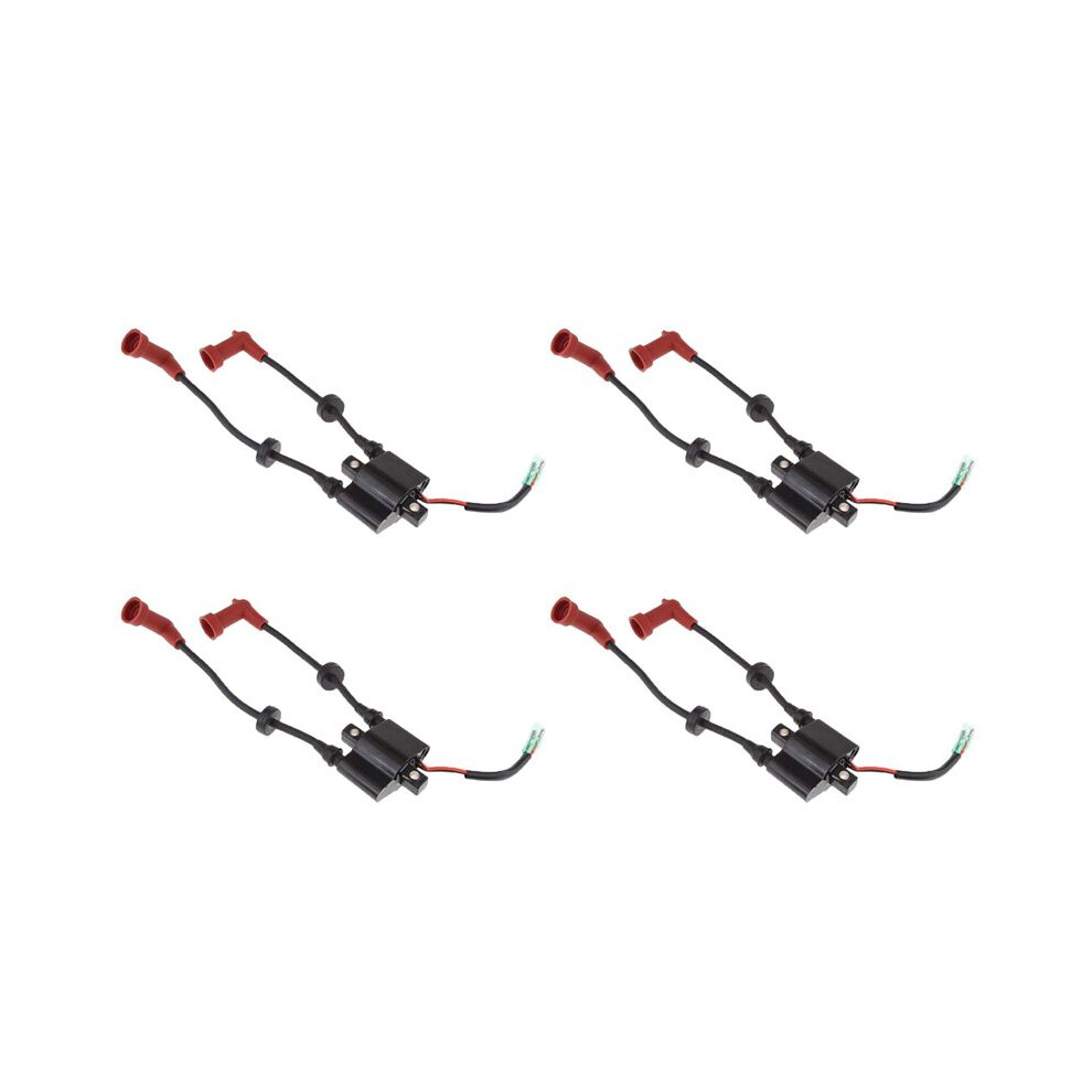 4X Marine Outboard Ignition Coil Assy For F9.9 13.5 15 20 25Hp 40Hp Replace 6F5-85570-10, 6F5-85570-11 Motors 6031847940789