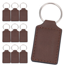 Lot de 10 porte-clés en cuir PU par Sublimation pour les-brun
