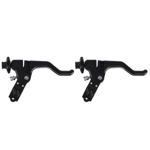 2X Motorcycle 22mm Stunt Clutch Lever Short Performance Cable Easy Pull Left Lever for  Grom  RM125(Black)