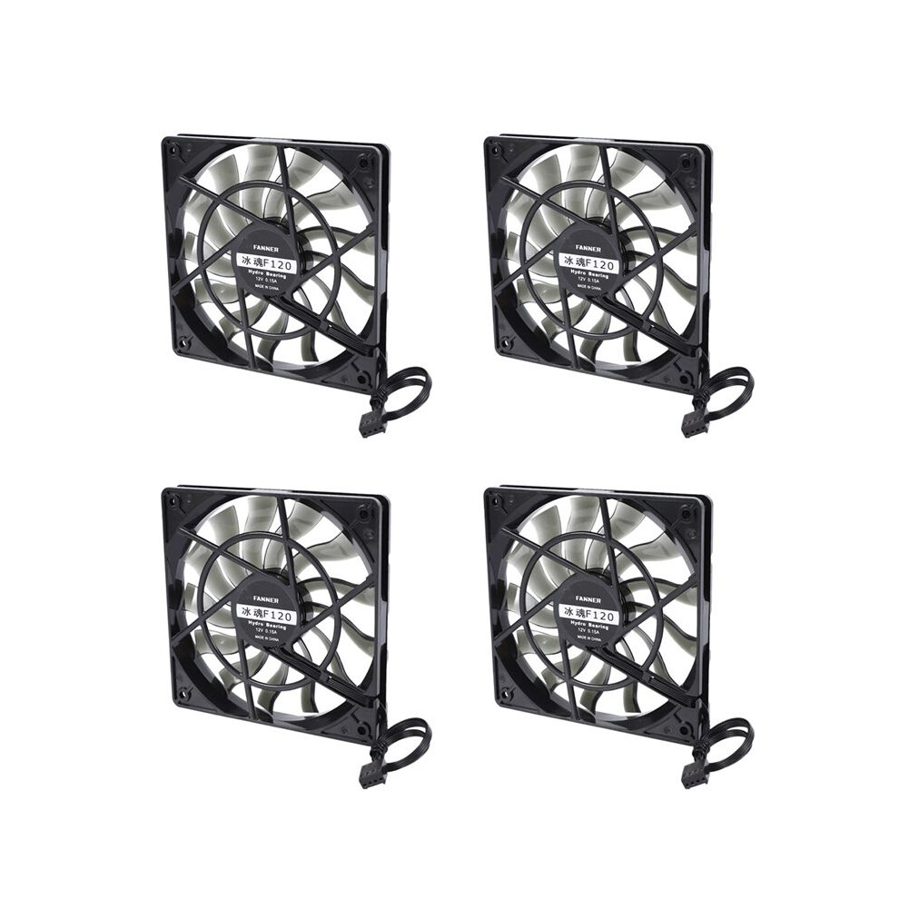 4X Thin 12Mm Thickness 120X120x12mm 12V Desktop Computer Host Quiet Fan With Speed 12Cm Chassis Cooling Fan Black 6033770764784