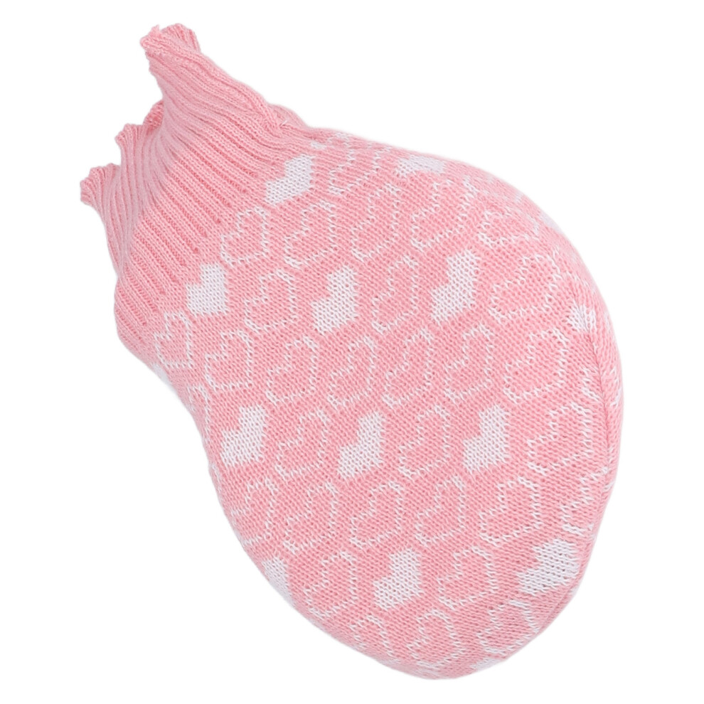 Pink 245Ml Silicone Hot Water Bottle With Knit Cover, Explosionproof