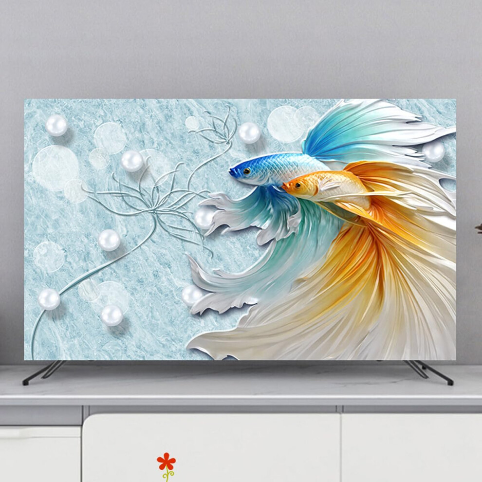 Tv Dust Cover Floral Print 3285 Inch Television Cover Polyester Screen Protector W80xh50cm Color B 9347817146219