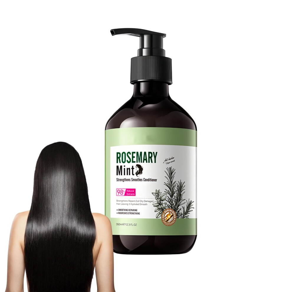 Rosemary Mint Conditioner 350ml Strengthening  Smoothing For Dry Fine Curly Hair Unisex Natural Moisturizing