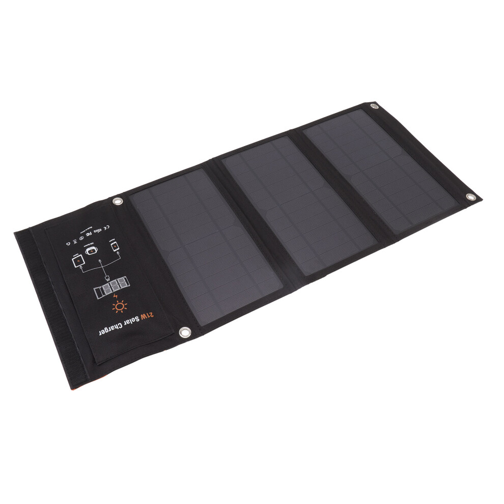 21W Black Foldable Solar Panel Charger Compact Portable Solar Charging Panel 8471381604897