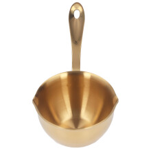 Professional Stainless Steel Saucepan with Dual Spout Gold Finish