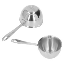 304 Stainless Steel Saucepan 200ml with Pour Spouts, Silver