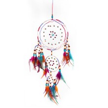 Dream Catcher Hanging for Bedroom Wall, Traditional Handicrafts Dream Catcher with Feathers and Bead Romantic Wind Chimes Ornament, Handmade Wall
