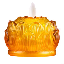 Reusable LED Buddha Lamp Lotus Shape Home Decor Light for Altar Table Meditation Room Night Light Living Area Ambient Lighting (Transparent Orange)
