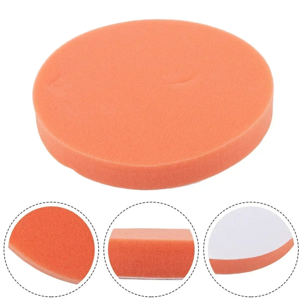 Carhome 1Pc 7Inch (180Mm) Flat Sponge Polishing Pad For Car Clean Waxing Paint Care Sponge Orange Automotive Care Buffing 6935161537635