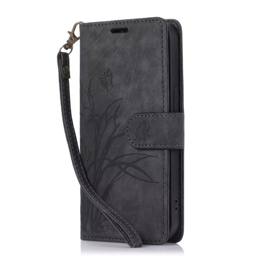 Case For Samsung Galaxy A72 4G/5G Embossed Butterfly, Flip Folio Leather Wallet With Magnetic Stand Card Holder, Black 9382693816641