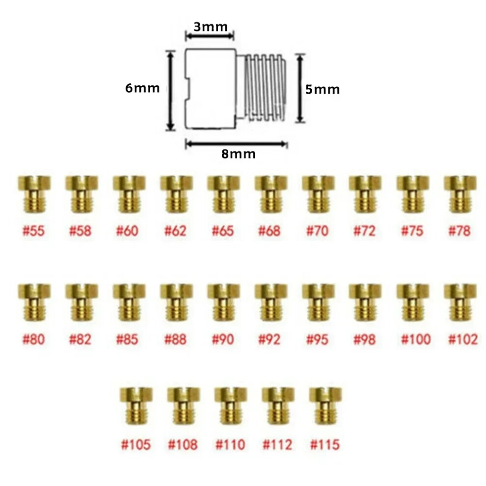 Carhome 25X Main Jet 55-115 M5 5Mm For Dellorto Carburetor Vergaser Sha Shbc Shb Carburetor Accessories 6935161536218