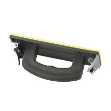 Sandpaper Holder with Sponge Base and Plastic Handle for Wood, Wall, Metal Sanding and Polishing Tasks, 180mm x 85mm, Black