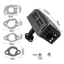 Rasenmäher-Auspuff-Kit kompatibel mit Honda für GX160 für GX200 für GX120 GX140 163cc–212cc Motoren