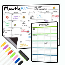 Weekly whiteboard, magnetic, monthly and weekly calendar, whiteboard for refrigerators, dryerase, magnetic whiteboard