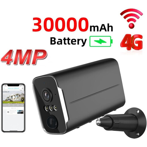 4G SIM Battery Operated Security Headlight Camera 4MP Floodlight Camera PIR Detection Wireless Outdoor CCTV Camera Durable 1