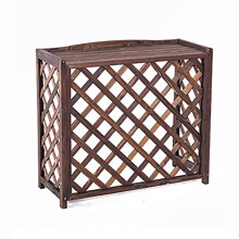 Outdoor Air Conditioner Cover Weatherproof Wooden with Planter for Patio Garden Brown