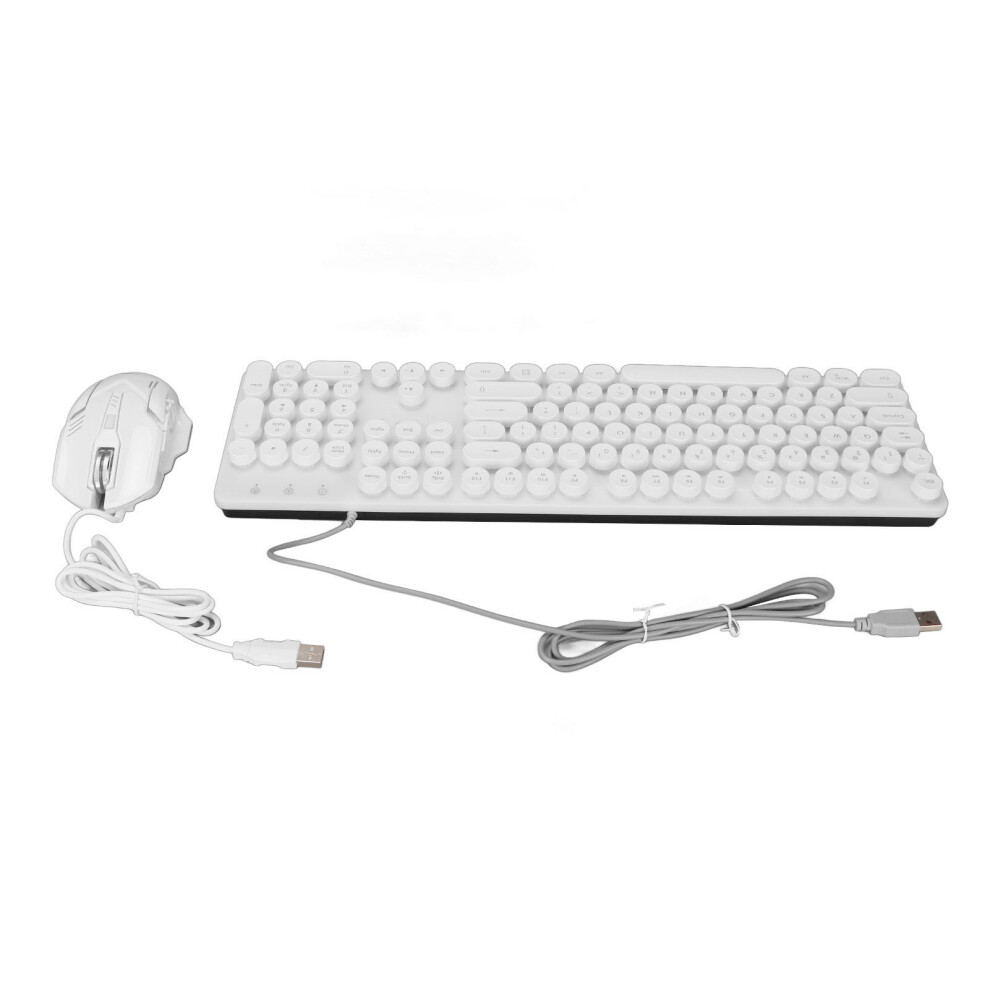 Rgb Mechanical Keyboard & Mouse Set 104 Keys Adjustable Backlit White 8411373168877