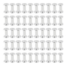 50 Sets Stainless Steel M4 Rivet & Screw Set 5x12x9.5mm for Leather Crafts