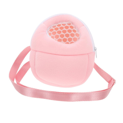 Hamster Carrier Bag with Breathable Adjustable Strap for Small Pets Pink
