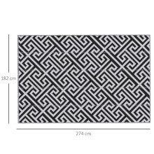 Outsunny 182x274cm Reversible Outdoor Rug Portable Plastic Straw RV Camping Mat