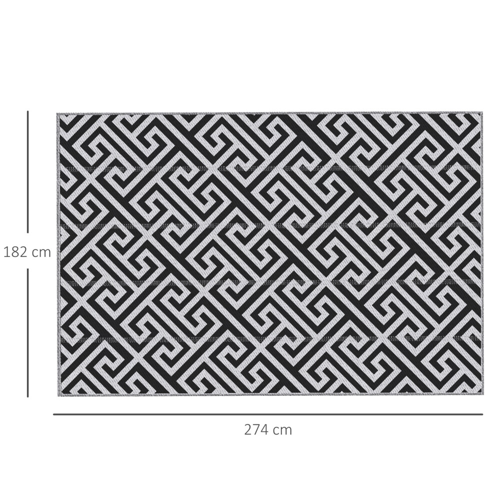 Outsunny 182X274cm Reversible Outdoor Rug Portable Plastic Straw Rv Camping Mat