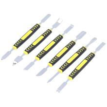 Headphone Jack Removal Tool, Spudger Tool, 6 Pieces Metal Spatula, Dual End Lever Opening Spatula, Portable Lever Tool Kit