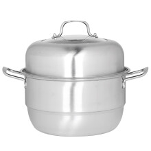 Panela a vapor de vários níveis para uma culinária saudável, panela de aço inoxidável com orifícios de vapor distribuídos uniformemente,