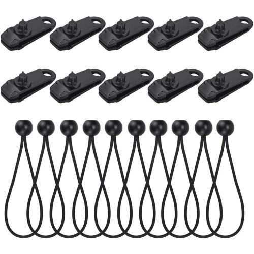 Κλιπς για μουσαμάδες Bungee Cord, μοναδικός σχεδιασμός Shark Mouth, σφιγκτήρες λαβής βαρέως