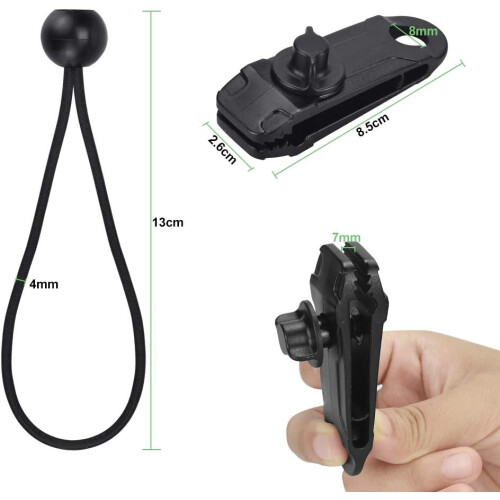 Κλιπς για μουσαμάδες Bungee Cord, μοναδικός σχεδιασμός Shark Mouth, σφιγκτήρες λαβής βαρέως 1