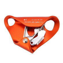 Climbing Ascender Device Aeronautical Aluminum 813mm Rope Compatibility OneHand Use With Spring Handle (Orange)
