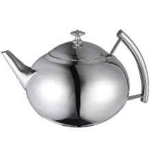 Elegant Design Stainless Steel Teapot, Kitchen Utility Coffee Pot with Removable Filter, Premium Material Water Container for Stylish Home (Silver)