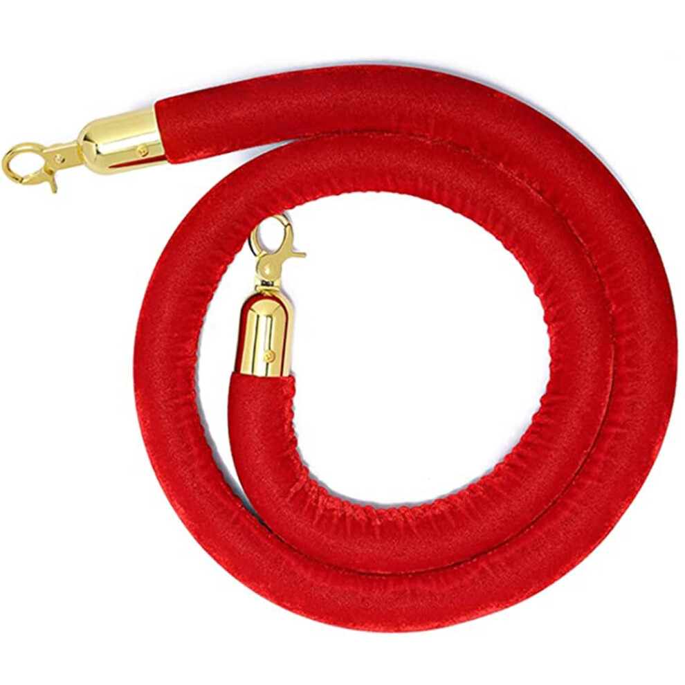 Velvet Stanchion Rope With Silver Hooks, Crowd Control Barrier For Events And Carpets 9382693819062