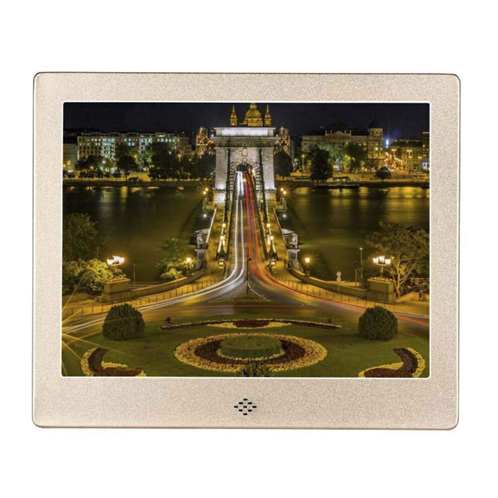 Photo Frame 8Inch Definition Digital Metal Led Advertising Display Multimedia Video Player Calendar Clock Gold 9382693819123