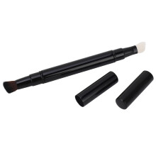 Einziehbarer Lippenpinsel mit zwei Enden, weiches Make-up-Werkzeug mit synthetischen Borsten, professionelle Reisegröße für unterwegs und die