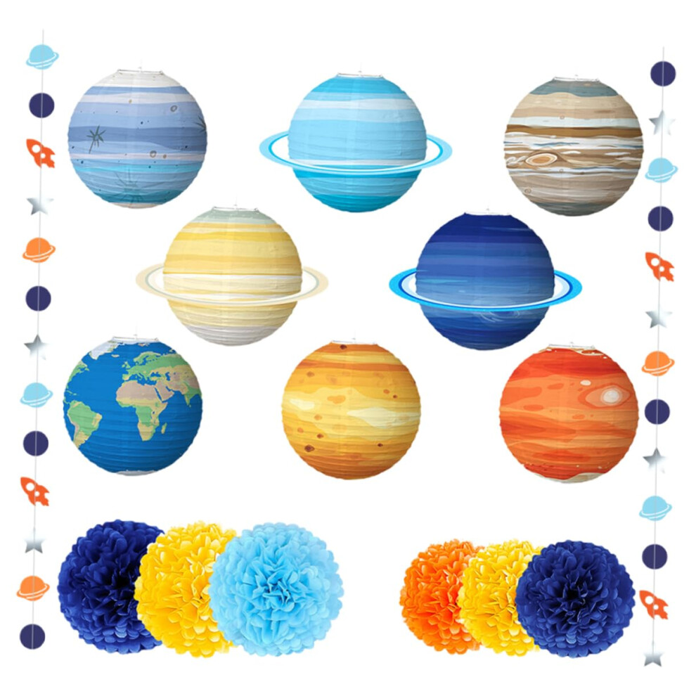 1 Set Paper Lanterns for Themed Parties DIY Paper Planets and Flowers Decoration Kit for Birthday Celebrations and Festive Occasions-image-OPC-PPKBK2Y-NEW