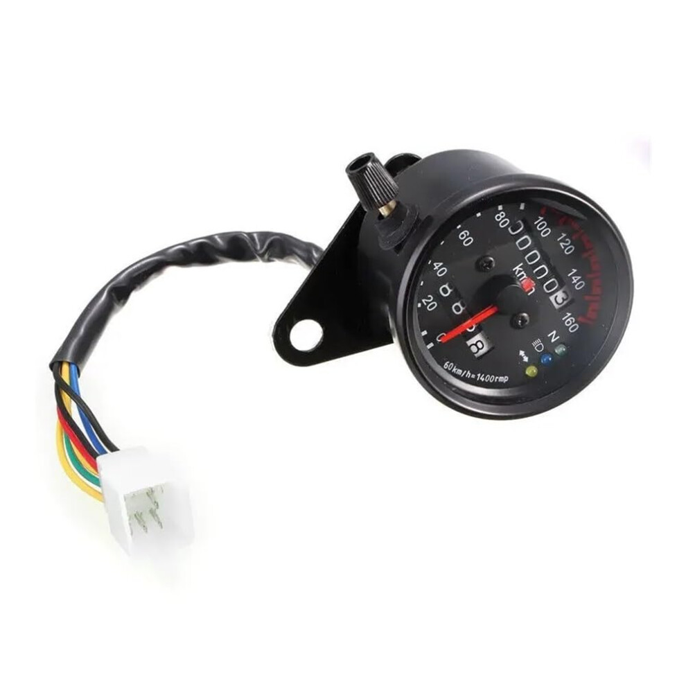 Universal Motorcycle Speedometer Gauge With Led Backlight Tachometer Dual Odometer Black 9426802594744