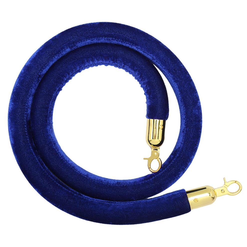Blue Velvet Stanchion Rope 5Ft With Hooks For Crowd Control And Event Queue Management 9189345324529