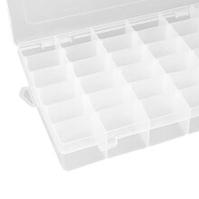 Klare Schmuckschatulle mit 36 herausnehmbaren Fächern, tragbar 27,5  17,5  4,5 cm