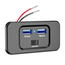 USB Charging Port, 12V USB Port 72W USB Wall Socket for Motorhome, 2 QC3.0 RV Phone Charger