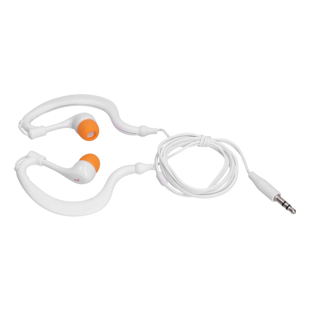 Waterproof Swimming Headphones 3.5Mm Plug Ip68, 80Cm, White/Orange 8101382401811