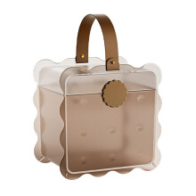 Hamster transport box, hand carry cage, small animals, travel carrier for short trips, pet transport carrying bag brown short strap