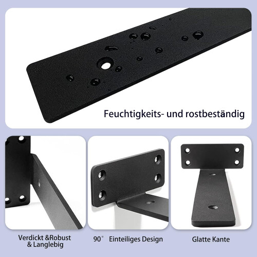Heavy Duty L Shelf Bracket, 15 cm Support Floating Shelf Bracket (70 kg) (4pcs) 2