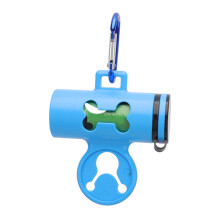 Dunkblauer Hundekotbeutelspender mit Metallkarabiner & 2 Rollen Kotbeutel